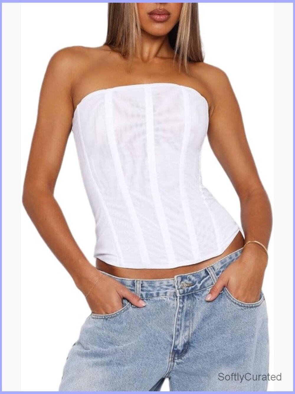 Overbust Corset Strapless Fishbone Bustier Back Zipper Bodyshaper Lingerie Y2k